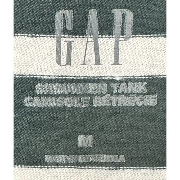 GAP Sleeveless Tank Top Women Size Medium Green White Stripe - Picture 4 of 8